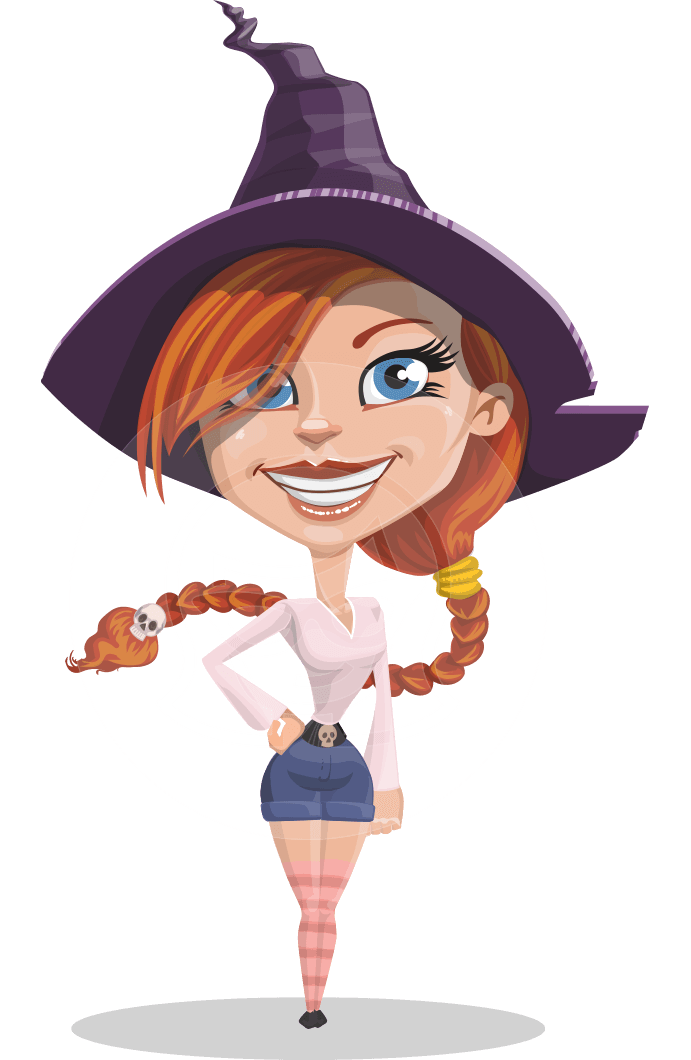 Beautiful Witch Girl Cartoon Vector Character